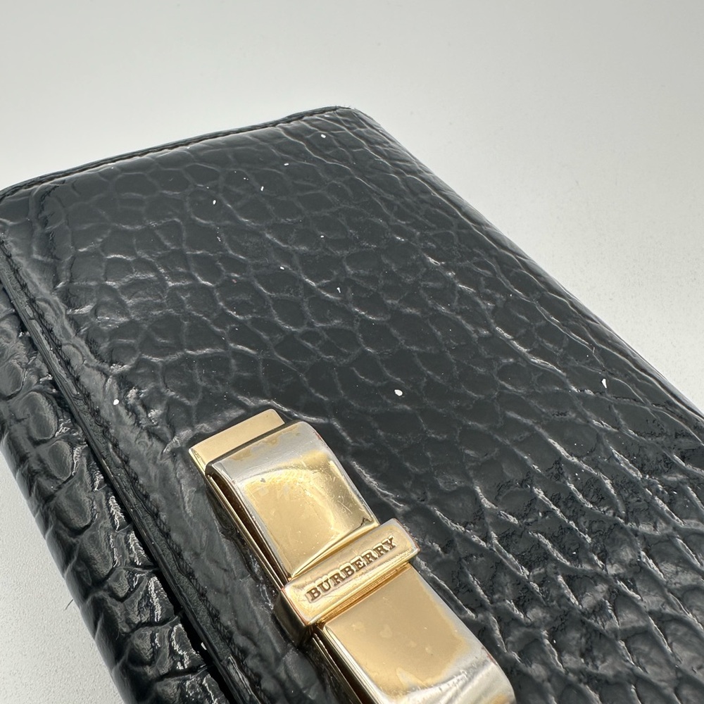 Burberry Patent Embossed Leather Wallet - Picture 8 of 15
